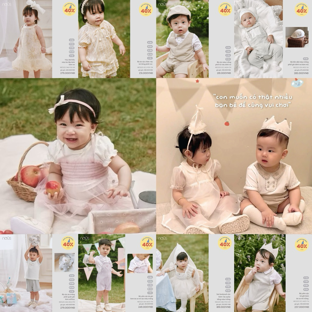 NOUS PARTY 2025 - Các mẫu đi tiệc cho bé 6M-3Y