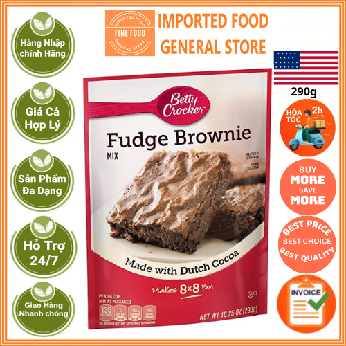Bột làm bánh Brownie từ cacao Hà Lan Betty Crocker 290g