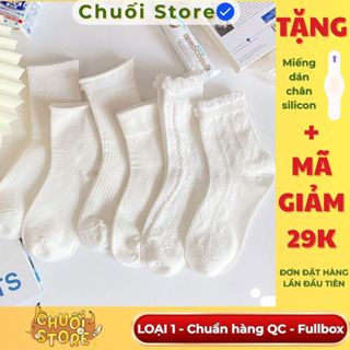 Tất Lolita nữ LOẠI 1 phong cách hàn quốc cổ cao chất liệu cotton thoáng khí phù hợp mang giày búp bê