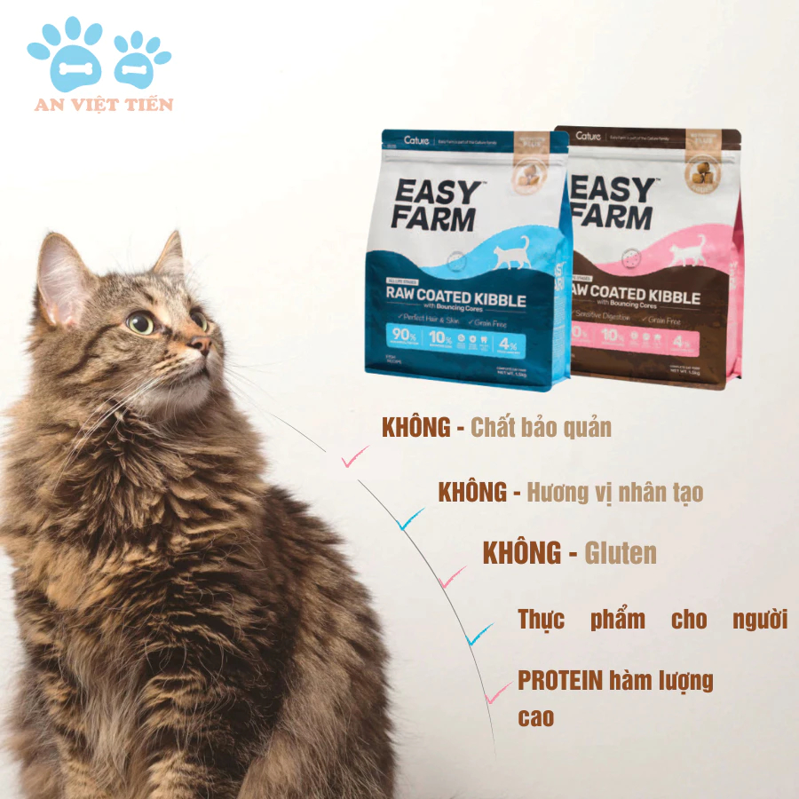 CATURE EASY FARM - RAW COATEFD PET FOOD - HẠT THỨC ĂN CATURE EASY FARM VỊ CÁ BIỂN MIX TOPPING 1.5KG 