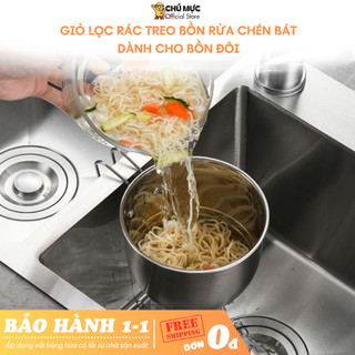  Giỏ Lọc Rác Treo Bồn Rửa Chén Bát CMS Inox 201 Thoát Nước Nhanh Khay Rổ Đựng Rác Đa Năng Tiện Lợi 
