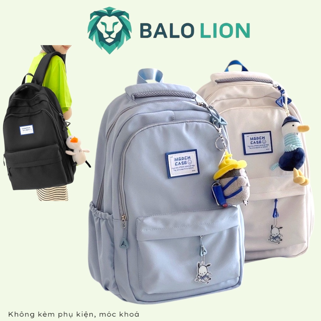 balo vải dù trượt nước phong cách hàn quốc, học sinh sinh viên giá rẽ, laptop, du lịch LOGO XANH