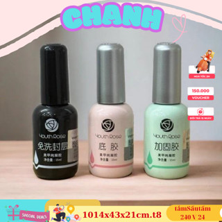 Base Top cứng móng Hoa Hồng, Sơn Base Top Gel Cứng Móng Gel Hoa Hồng Chai Sơn Liên Kết  CHANH NAIL