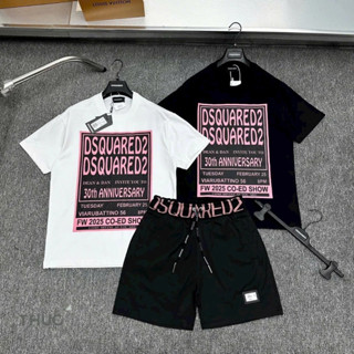 Bộ Quần Áo Nam Boy Phố Mùa Hè DSQUARED2 In Chữ Hồng Chất Vải Cotton Quần Gió Cao Cấp