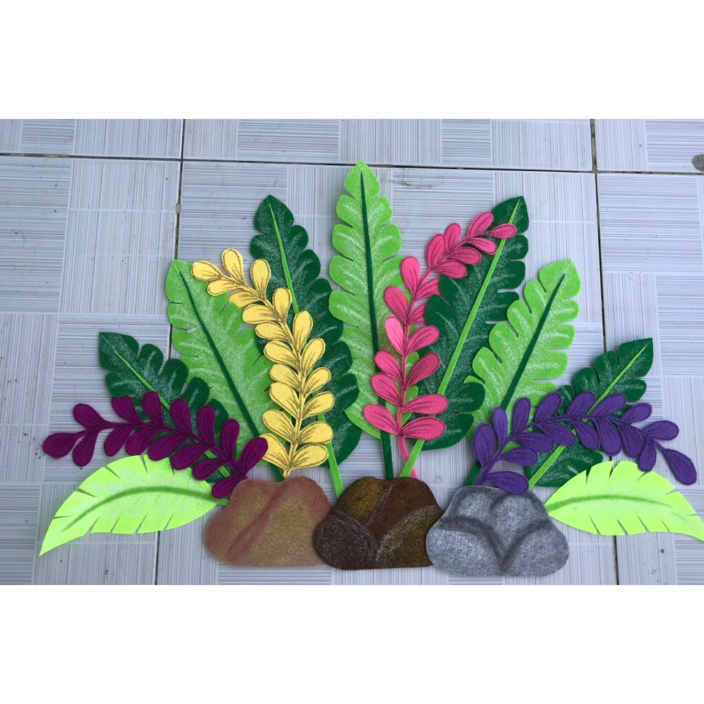 Cỏ Trang Trí Mầm Non Làm Bằng Nỉ Cao 35cm Rộng 65cm