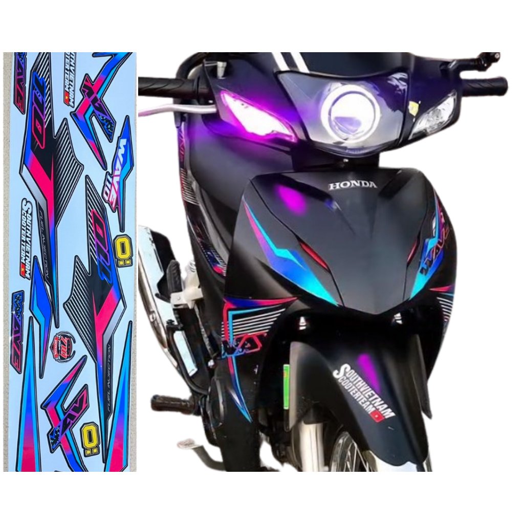 Tem Dán Xe Tem Xe Wave Tem Wave 7 Mầu Mẫu Mới Chuyến Dán Xe Wave 50/100/110