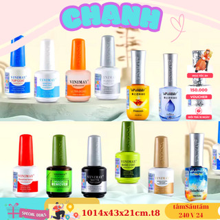  Combo 3 chai VINIMAY Base top  - Top bóng cứng móng kiềm dầu top giọt sương top lì top loang 