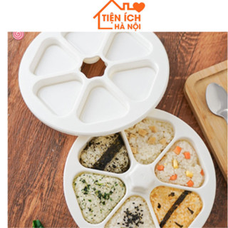  Khuôn Cơm Nắm Tam Giác 6 Ô - Làm Một Lần 6 Hộp Cơm Nắm Có Thể Dùng Làm Hộp Đựng Cơm Tiện Lợi 