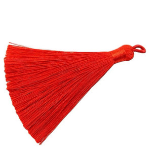 [Gói 3/5 cái] Tua rua dây lụa đỏ trang trí [nguyên liệu thủ công, phụ liệu handmade]