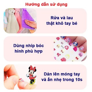 Sét sticker dán móng tay 3D nhiều mẫu mới cho bé