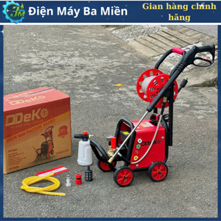 Máy rửa xe dây đồng 3500w,Máy rửa xe áp lực siêu khỏe - Dây xít lõi thép, rulo cuốn dây 15M, kèm bánh xe