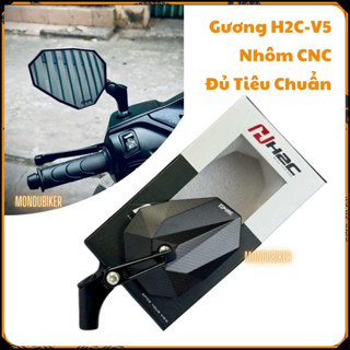 Gương H2C V5 Nhôm CNC Nguyên Khối - NÚT BỊT NHÔM Đẳng Cấp, Bền Bỉ và An Toàn, Đủ Tiêu Chuẩn với Hai Lựa Chọn Màu Sắc