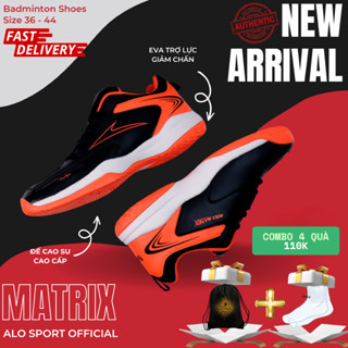 [MUA 1 TẶNG 2] Giày Cầu Lông Chính Hãng Mira MATRIX Đế 2 Lớp Eva Trợ Lực Êm Ái - Cao Su Non Non Mark