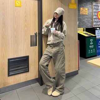   DEAL HÀNG SẴN  Quần ống rộng túi hộp nữ phong cách Y2K NÂU cá tính chất kaki dày form suông unisex 