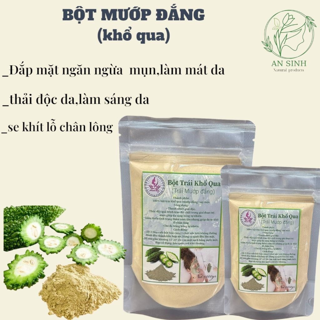 100g BỘT KHỔ QUA ngăn ngừa mụn thải độc cho da dưỡng da mịn màng