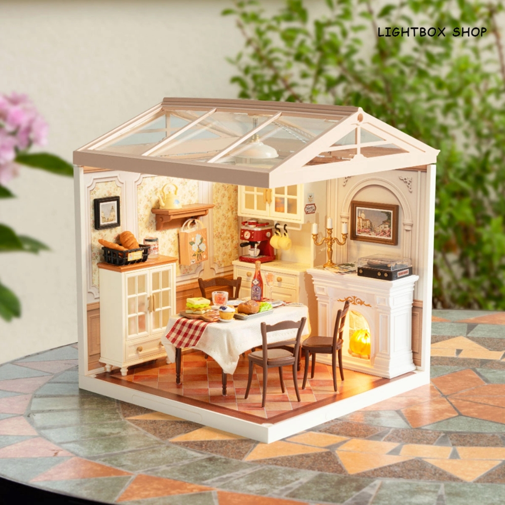 Rolife Super Creator Plastic DIY Miniature House. Phòng Ăn Nhà búp bê bằng nhựa Robotime DW015