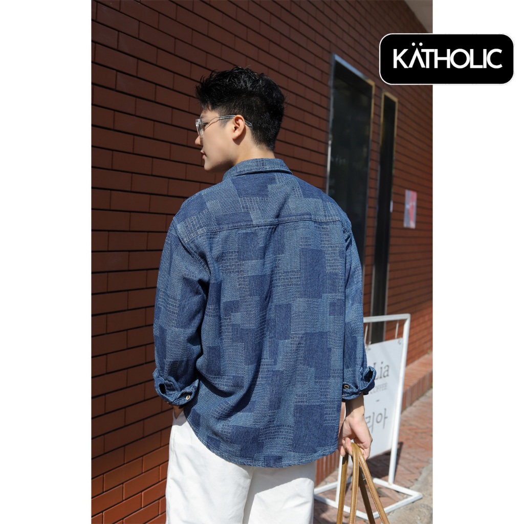 Áo Sơ Mi Tay Dài Nam Nữ Boro Denim Local Brand KATHOLIC Form Rộng Oversize KAT031 | BigBuy360 - bigbuy360.vn
