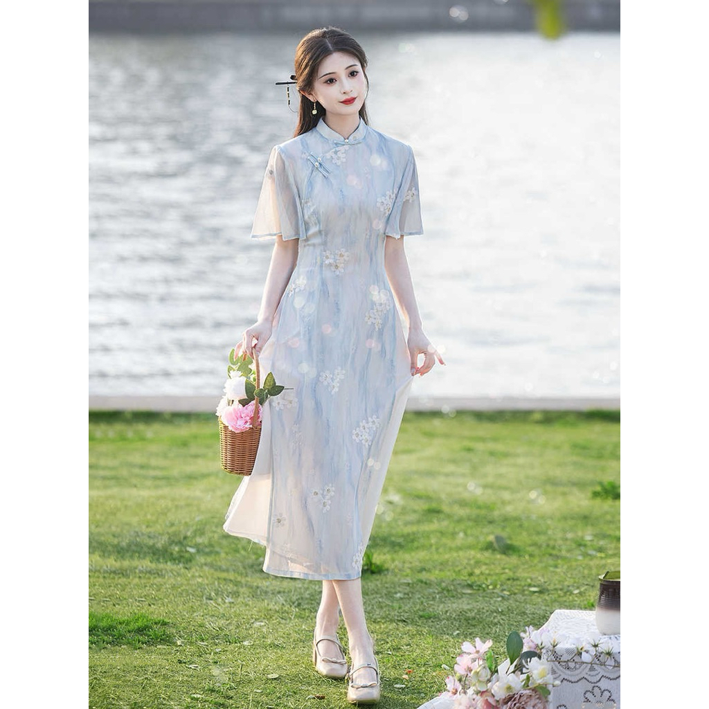 [KHÔNG SẴN-ORDER] VÁY sườn xám cách tân, áo dài cách tân mặc tết kiểu trung hoa trung quốc