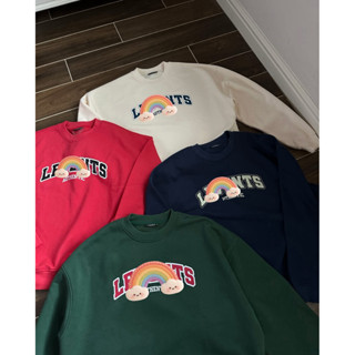 Áo Nhà Lì Sweater Seasonal Visual Boxy Chất Nỉ Bông Bốn Màu Đỏ / Cream / Xanh Navy / Xanh Lá (Newtag bọc chinh hang)