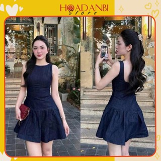 Váy Denim Sát Nách Chiết Eo Hàng QC, Đầm Nữ Bò Dáng Xoè Mặc Mùa Hè Đi Chơi, Đi Biển Siêu Xinh