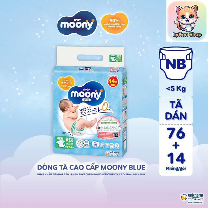 Bỉm tã dán, Bỉm tã quần Moony Xanh siêu Cao cấp cho Bé.