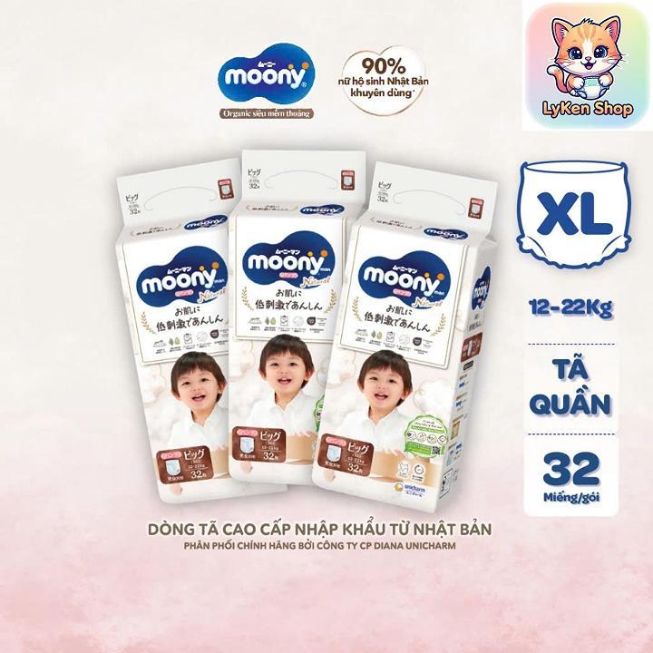(Combo 4 bịch) Bỉm dán, Bỉm quần Moony Natural, Moony trắng, Moony Dịu Nhẹ siêu cao cấp cho Bé