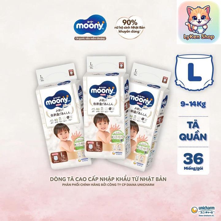 (Combo 3 bịch) Bỉm dán, Bỉm quần Moony Natural, Moony trắng, Moony Dịu Nhẹ siêu cao cấp cho Bé