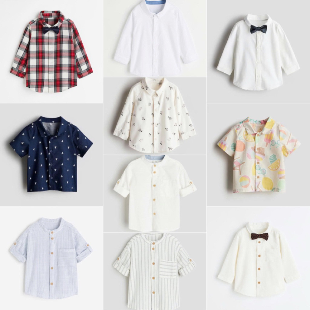 Áo sơmi H&M cho bé trai, chất liệu cotton 6M-4Y