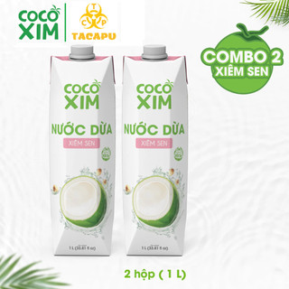  Combo 2 Hộp Nước Dừa Xiêm Sen  Xiêm Xanh Từ Dừa Tươi Nguyên Chất Hộp 1L Cocoxim - TACAPU 