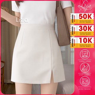 Chân Váy Chữ A Xẻ Ngắn Dasinoo Kèm Quần Trong - Chân Váy Công Sở Lưng Cao Xẻ Tà Màu Trơn Dễ Phối Đồ Trẻ Trung