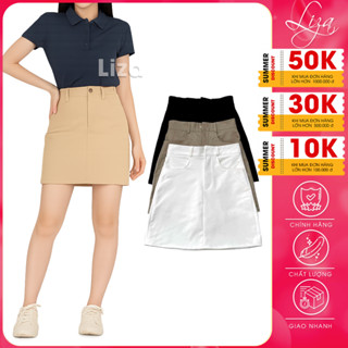 Chân Váy KaKi Nữ Bassic Dasinoo Lưng Cao, Kèm Quần Trong Ôm Eo Xinh Có Big Size