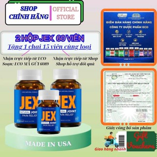 Combo 2 hộp JEX 60 Viên giảm đau, bảo vệ xương khớp tặng 1 hộp Jex 15 viên