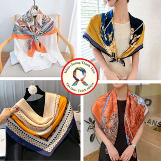  Khăn Lụa Vuông 90x90- Khăn Turban Nữ Quàng Cổ Quấn Tóc Làm Áo Yếm Lụa Cao Cấp Sang Chảnh -Hàng đẹp 