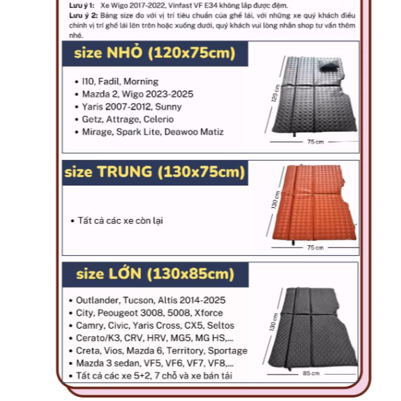 Nệm xe ô tô, đệm giường ô tô loại 1 gỗ tự nhiên ép plywood chính hãng - An toàn sức khoẻ