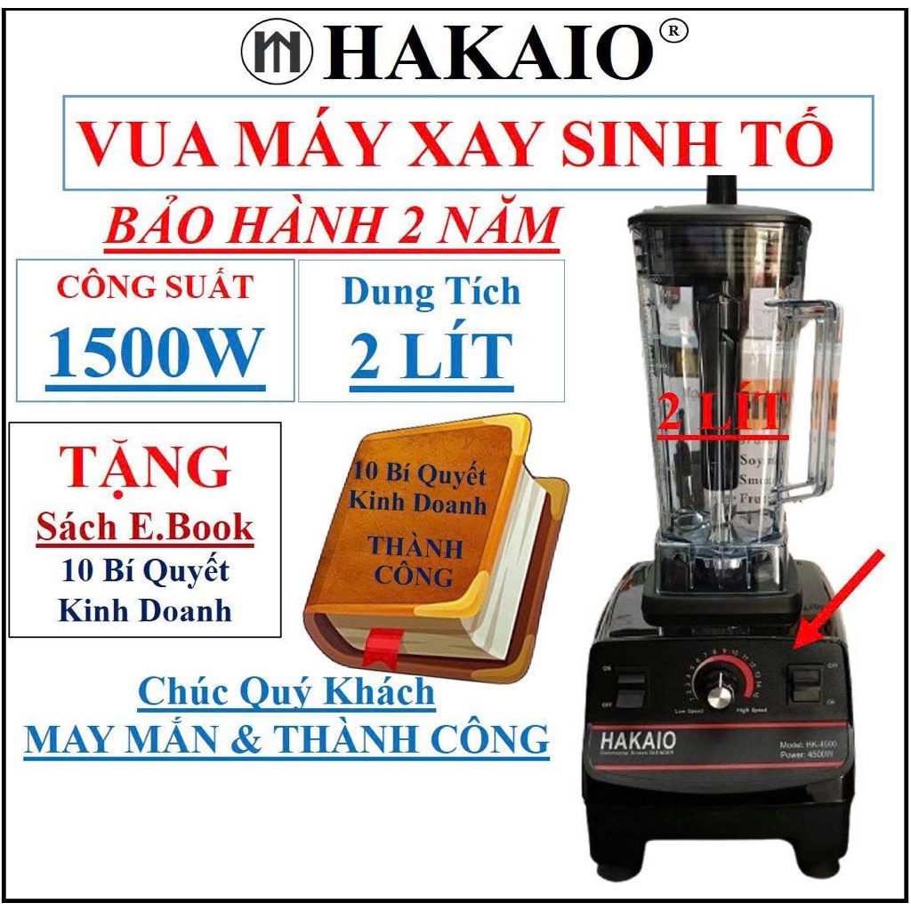 Máy Xay Sinh Tố Công Nghiệp HAKAIO 2L Bảo Hành 24 Tháng