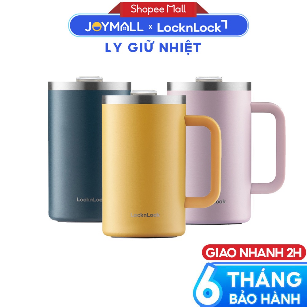 Ly giữ nhiệt LocknLock Flat Table Mug LHC4320 730ml, Hàng chính hãng, tay cầm tiện lợi - JoyMall
