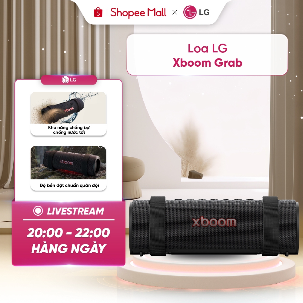 Loa Bluetooth LG xboom Grab - GRAB.AVNMLBK, Loa bluetooth đến từ Peerless, AI Sound , AI Calibration