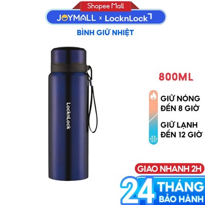 Bình giữ nhiệt LocknLock 800ml Xanh LHC6180FU - Hàng chính hãng, có lưới lọc, dây treo - JoyMall