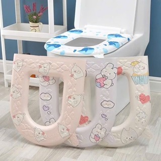  Miếng Lót Bồn Cầu Chất Liệu Eva Mềm Mại Chống Thấm Nước Tiện Lợi Cho Mùa Đông 