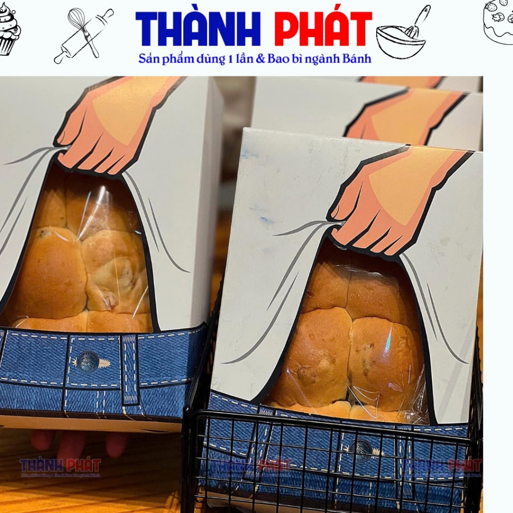 50 Hộp giấy đựng bánh mì ngọt 6 Múi - Hộp đựng bánh ngọt hình 6 múi