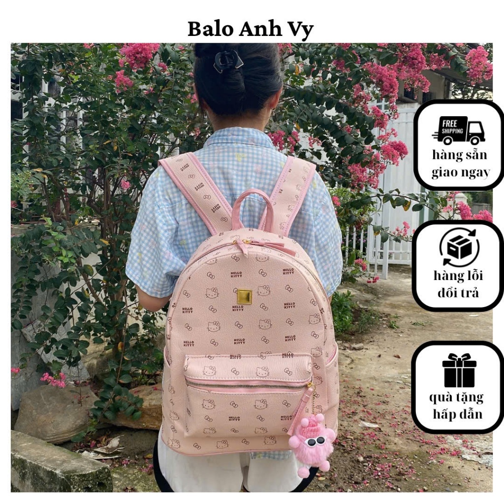 Balo đi học , đi chơi KITTY size 40 vừa A4 LAPTOP  giá ưu đãi - SALE RẺ