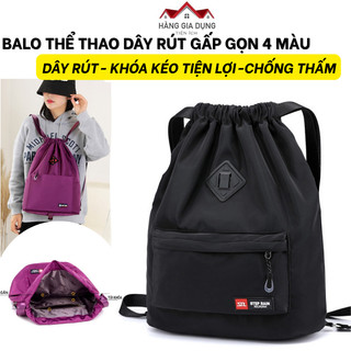 Ba Lô Dây Rút Gấp Gọn Chống Thấm Đa Năng, Balo Dã Ngoại 4 Màu Thời Trang, Dáng Thể Thao Cao Cấp