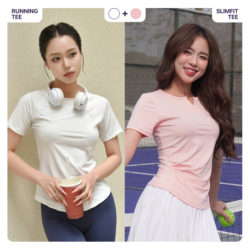 Combo 2 áo thun thể thao nữ Running Tee và Slimfit Tee tập gym yoga ngắn tay vải thoáng mát co giãn Today U Wear | BigBuy360 - bigbuy360.vn