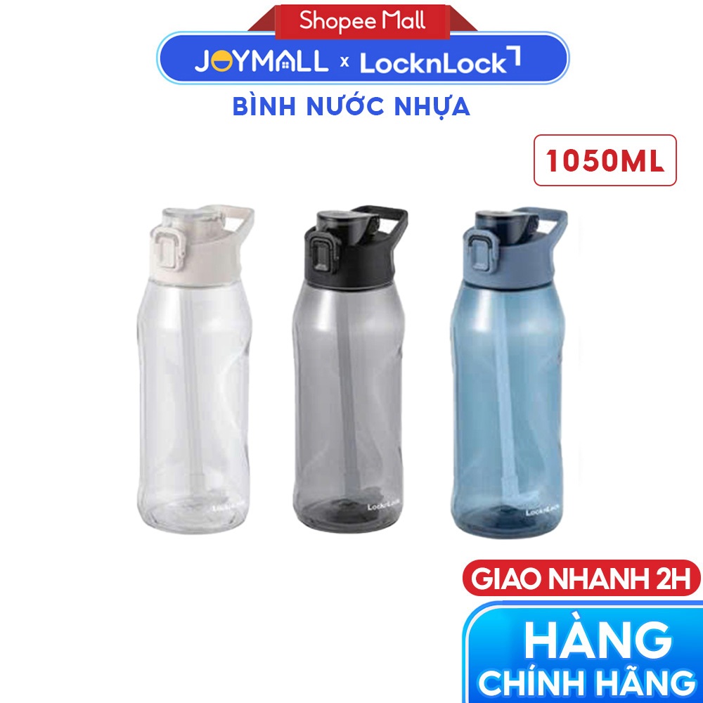 Bình Nước Nhựa LocknLock One Touch Sports Bottle ABF926 1.05L, Hàng Chính Hãng, Có Ống Hút - JoyMall