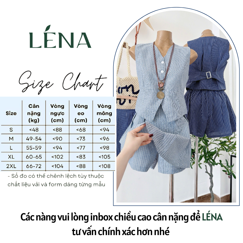 (Có Bigsize) Set bộ nữ chất Lenin sọc LENA 3143 chất mịn mát không nhăn+xù dạo phố trẻ trung | BigBuy360 - bigbuy360.vn