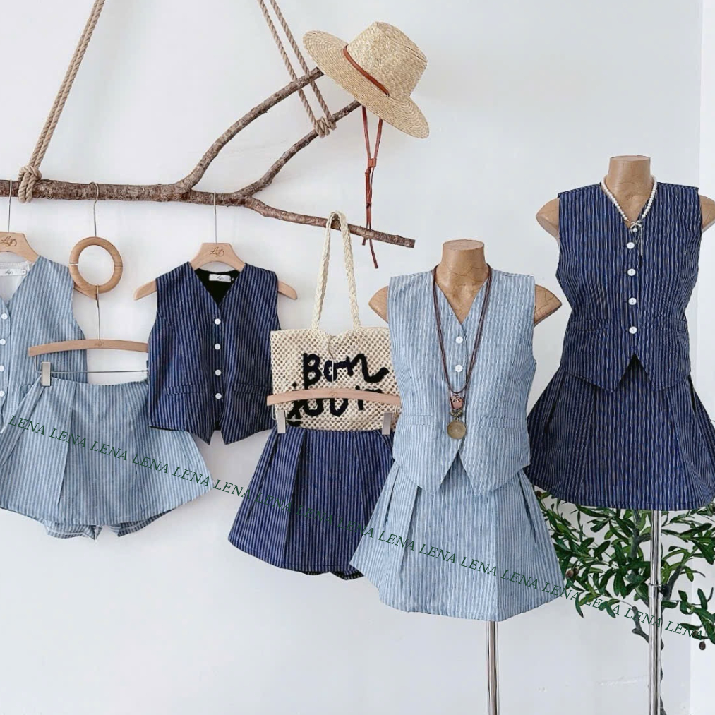 (Có Bigsize) Set bộ nữ chất Lenin sọc LENA 3143 chất mịn mát không nhăn+xù dạo phố trẻ trung | BigBuy360 - bigbuy360.vn