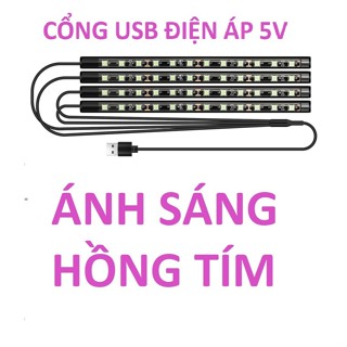Đèn led gầm ghế ô tô siêu sáng điện áp 5V dây dài 2m cắm cổng USB ánh sáng các màu