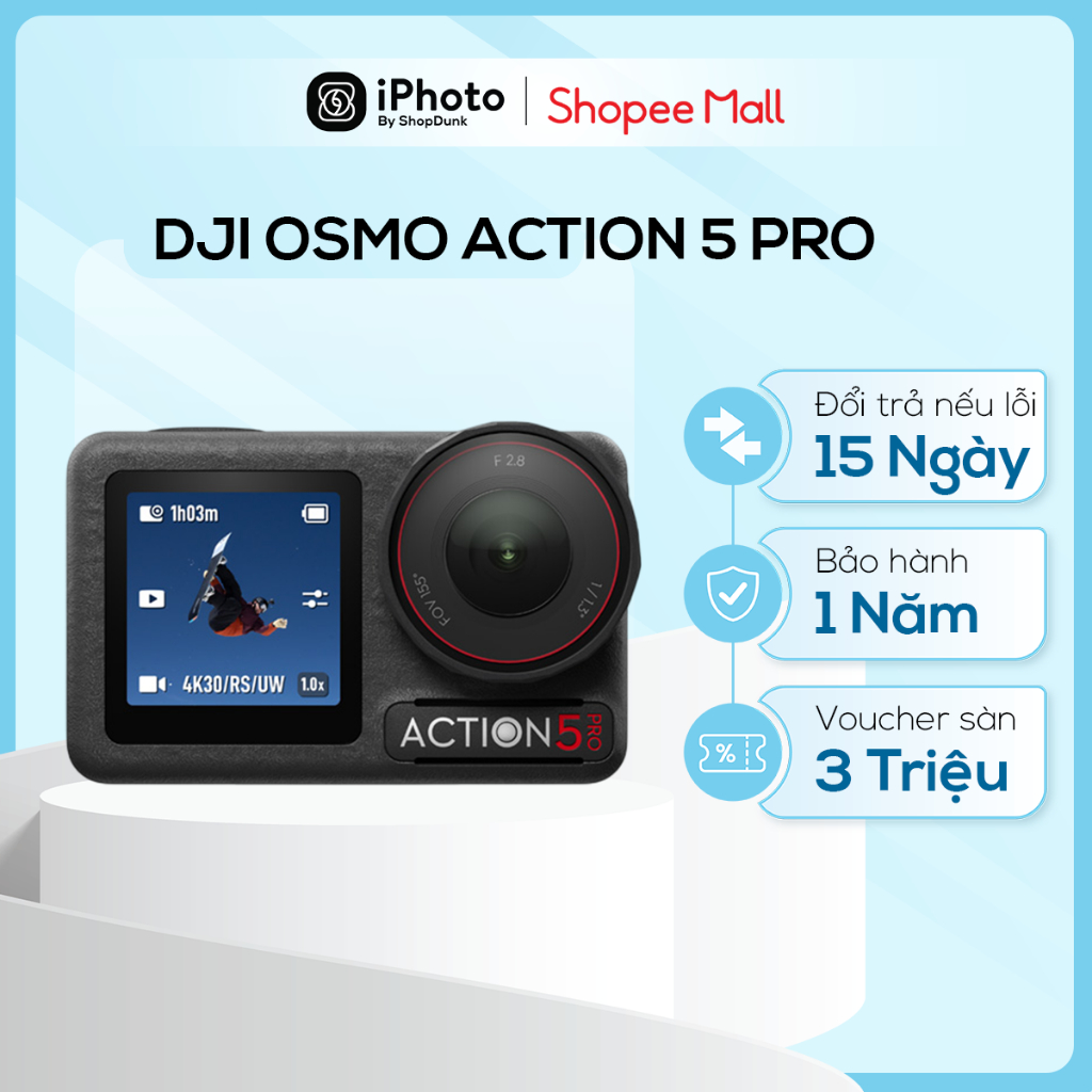 Camera Hành Động DJI Osmo Action 5 Pro Chính Hãng - Máy Quay Hành Trình 4K/120fps Bảo Hành 1 Năm