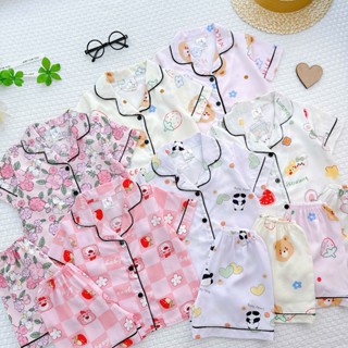 [6-18kg] Bộ Quần Áo PIJAMA, Đồ Bộ Mặc Nhà Bé Gái Vải Tôn (Tole-Lanh) Mẫu Cánh Tiên Cổ Sen Mềm-Mịn-Mát MeGauu - BTGL90