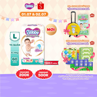 [Tặng 4 miếng] Tã quần Bobby Premium Soft size M60/L56/XL52/XXL48